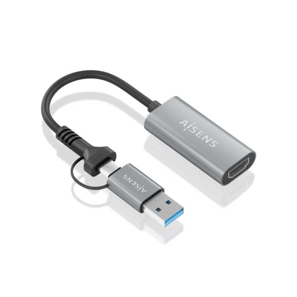 HDMI-konverteringskabel - AISENS - A109-0913 - USB-A/M+USB-C/M - 1080P 60Hz - 15 cm