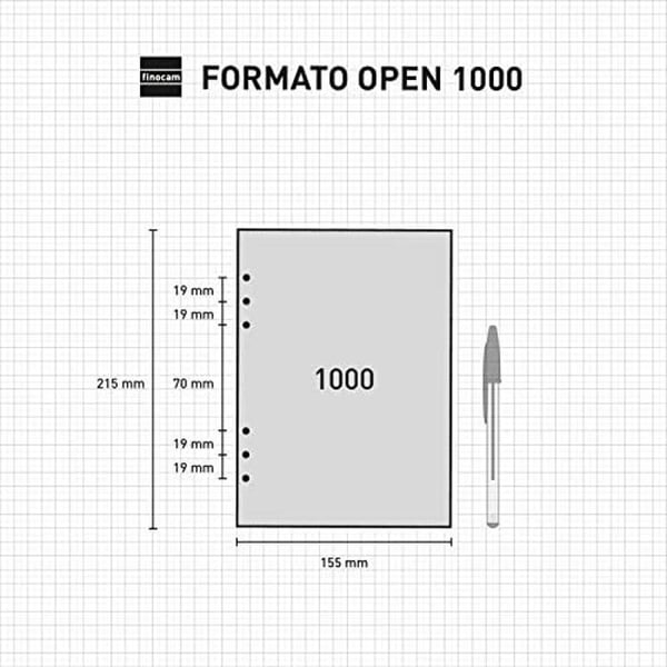 Omladdning för kalender - FINOCAM - Öppen 1000 - 155 x 215 mm - 50 blad - Syrafria papper