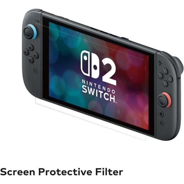 Skärmskydd i härdat glas - HORI - Nintendo Switch 2 - Anti-bubbla - Stötabsorberande - Repbeständig - 100 % transparent