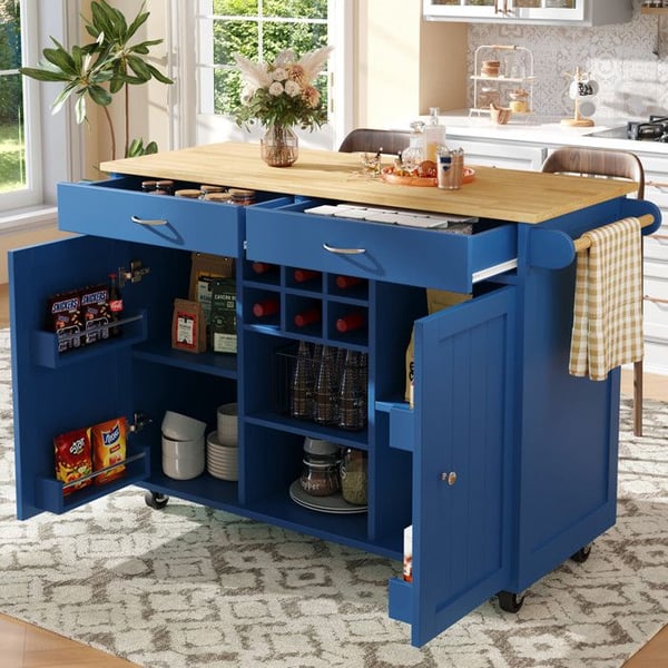 Köksö - MUVOE - 102x45x92 cm - Blå MDF - Flexibel förvaring - Modernt design