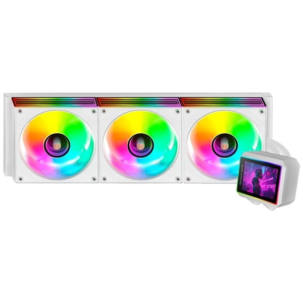 KYLNING MED VÄTSKA - MARS GAMING - ML-VISIONII360 - 360 mm - IPS 2,8" roterande 360° - 3x 120 mm ARGB