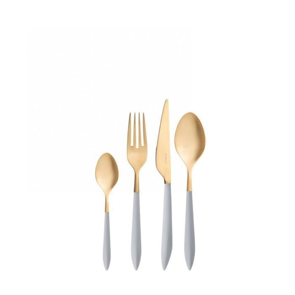 Ménagère - ARES - Ares Gold - Rostfritt stål 18/10 - PVD-guldfinish - 24 delar
