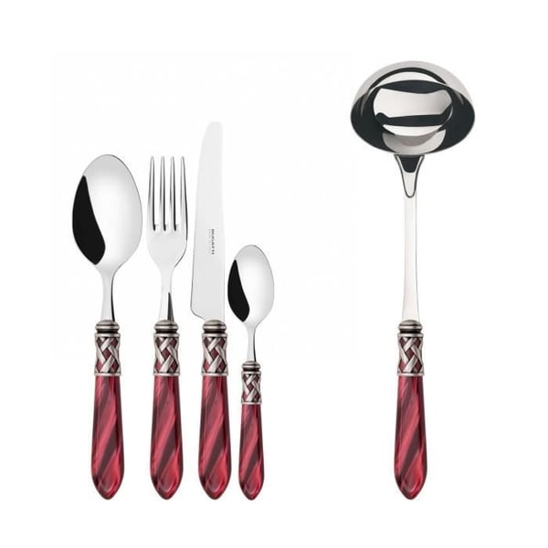 Bestick - Aladdin - 49 delar - Rostfritt stål 18/10 - Antik silver - Akryl