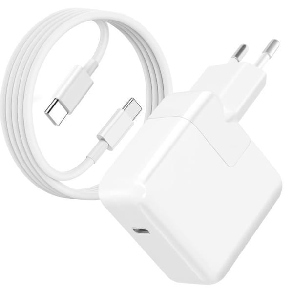 USB C-laddare - Moxie - 30W - Snabbladdning - Kabel 1,7 m - Vit