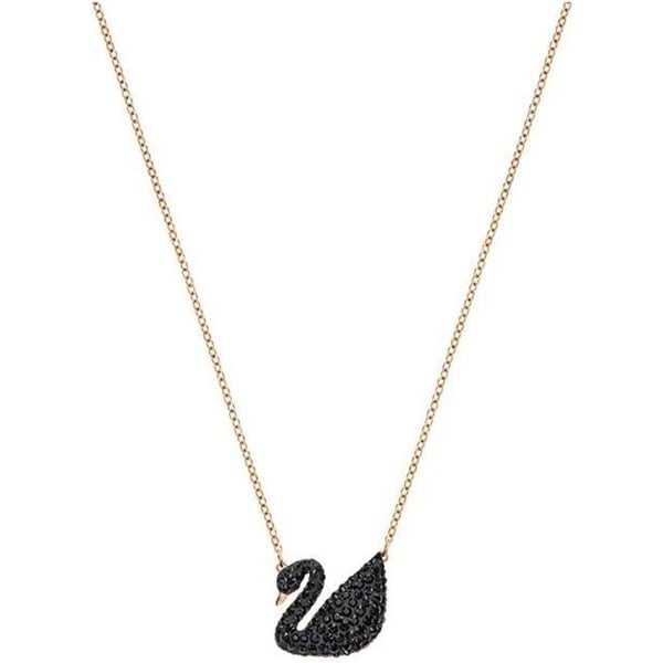 Halsband - Swarovski - Ikonisk svan - Rhodinerad rosaguld - Svanhängsmycke - 38 cm