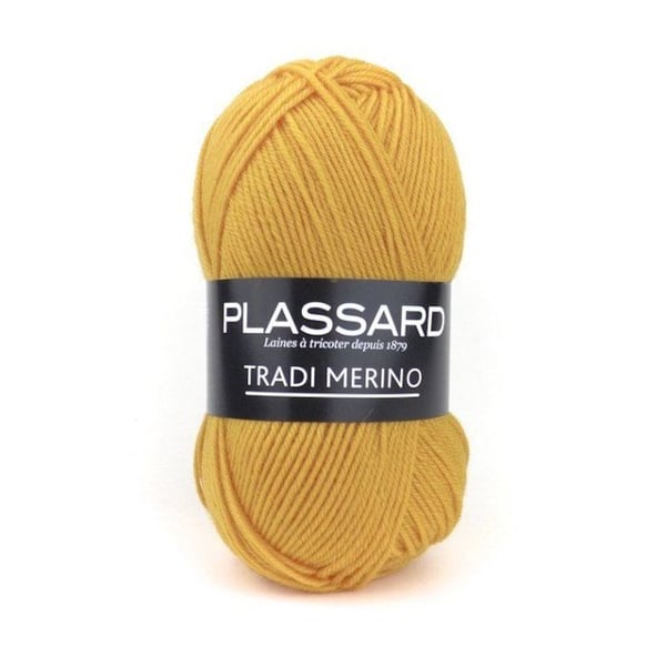 Plassard - Tradi-Merino Garn Pull Plassard 43 Senapsgul