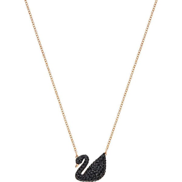 Halsband - Swarovski - Ikonisk svan - Rhodinerad rosaguld - Svanhängsmycke - 38 cm