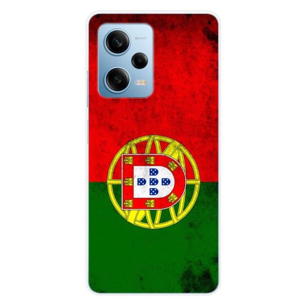1001Coques - Silikonfodral kompatibelt med Xiaomi Redmi Note 12 Pro 5G Poco X5 Pro - Mönster med Portugals flagga - Originaldesign tryckt