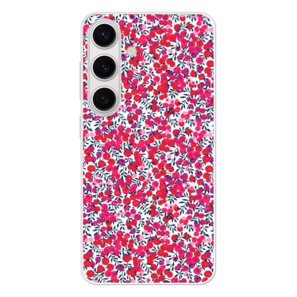 Silikonförstärkt fodral med mönster, kompatibel med Samsung Galaxy S24 Liberty Wiltshire Röd