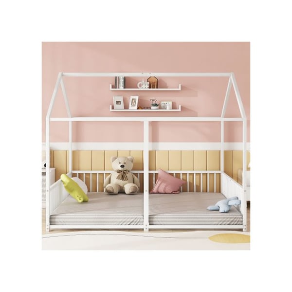 Metal seng - MUVOE - 90x200 cm - Hjem design - 2 pladser - Hvid