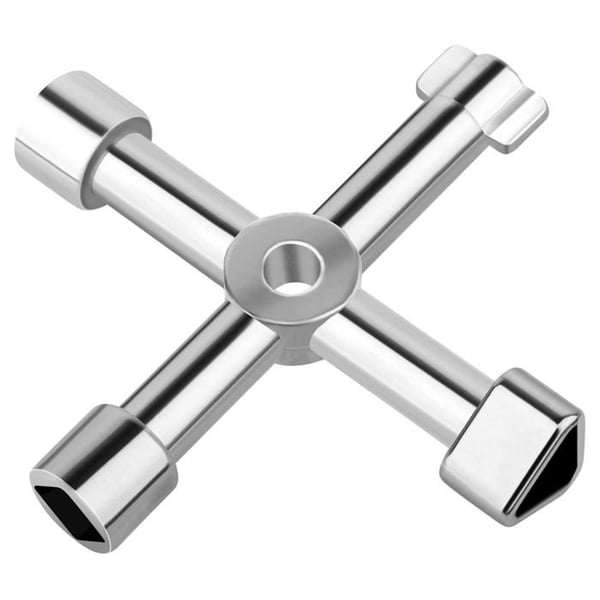Korsnyckel - 4 vägar - Zinklegering - Munstycken 7 / 7,3 / 8,7 / 14,5 mm - Lätt 51 g