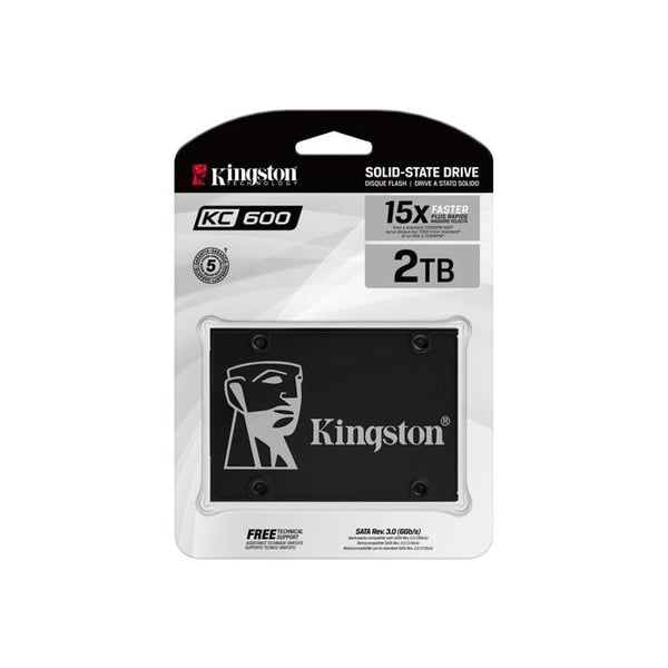 SSD - Kingston - KC600 - 2 To - 2,5" - Seriell ATA 6 Gb/s - 7 mm