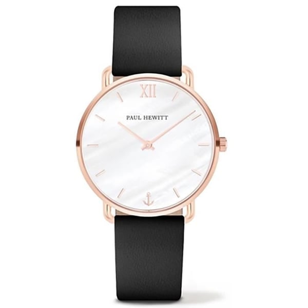 Damklocka - PAUL HEWITT - Chic modell - Svart läder - Runt fodral 33 mm - Vuxen