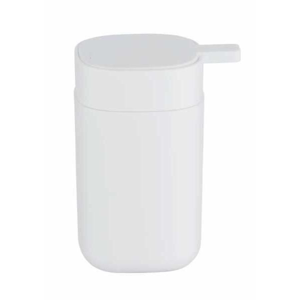 WENKO Davos design dispenser för flytande tvål, kapacitet 350 ml, BPA-fri plast, 9,8 x 13 x 7,8 cm, matt vit