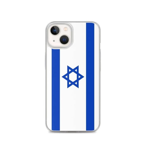 Mobilskal – Israels flagga – Kompatibel med iPhone 13 – Flexibelt fodral – Slitstark och stötabsorberande – Silikon – Pixelforma