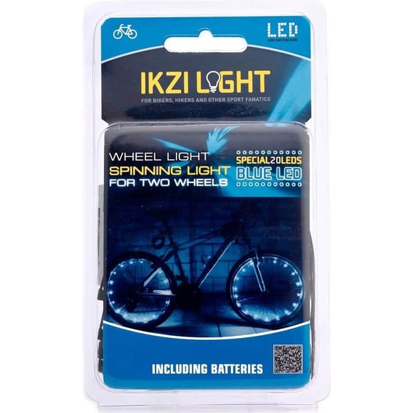 LED-hjulbelysning - IKZI LIGHT - Paket med 2 - 20 LED - Blå - Passar för 2 hjul - 6 AAA-batterier ingår LED-hjulbelysning - IKZI LIGHT - Paket med 2 - 20 LED - Blå - Passar för 2 hjul - 6 AAA-batterier ingår