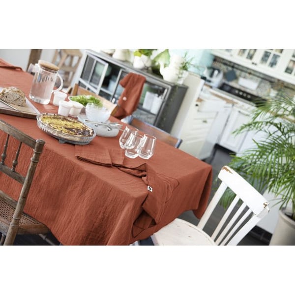 "Gaïa" duk 150 x 350 cm "Cotton Gauze" - Gaïa Terracotta
