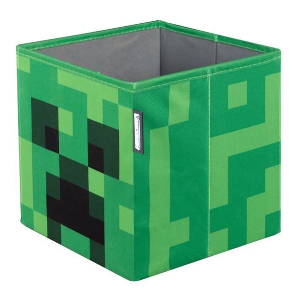 Sats med 2 Fällbara Förvaringslådor - ROBA - Minecraft - Creeper & Bänk för Crafting - Lekfull och Praktisk Organisation