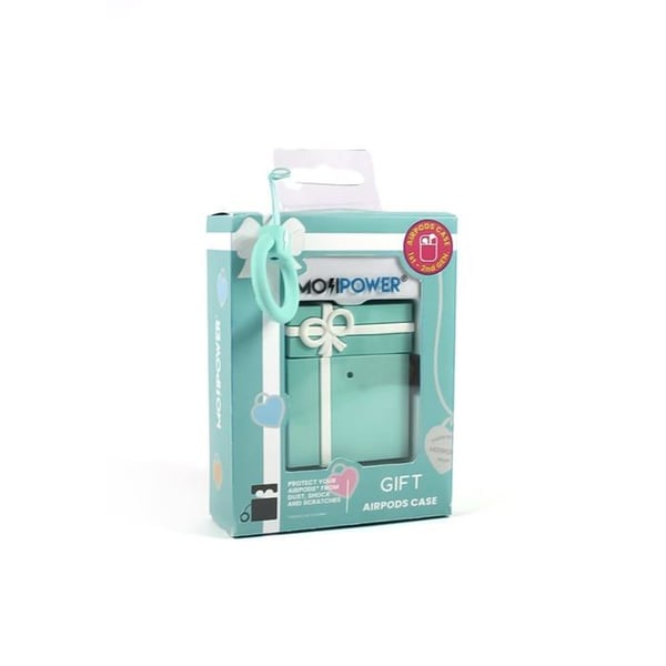Skal för AirPods (bumper) - MOJIPOWER - AirPods 1/2:a generationen - Blå - 360° skydd - Nyckelring