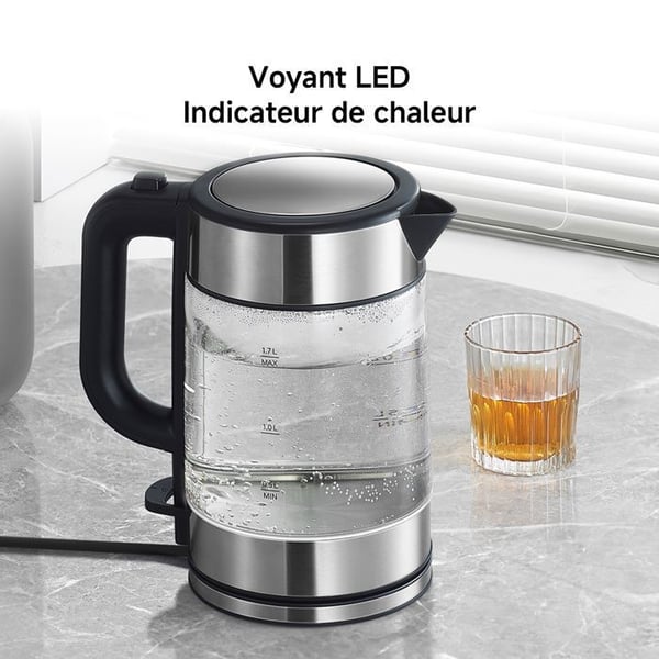 Elektrisk vattenkokare - XIAOMI - BHR7423EU - Svart glas - 2200W - 1,7L - Trådlös