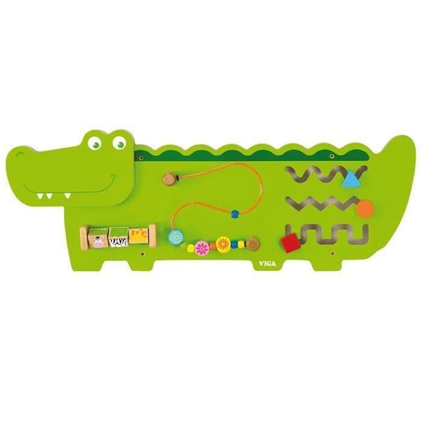 Väggaktivitetspanel - Viga Toys - Krokodil - Finmotorik - Lärande - 12 månader och uppåt