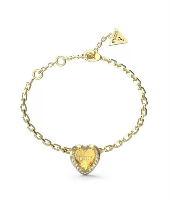 Romantiskt armband i förgyllt med hjärta Mon Amour JUBB04607JWYG - Längd: 14,5 cm