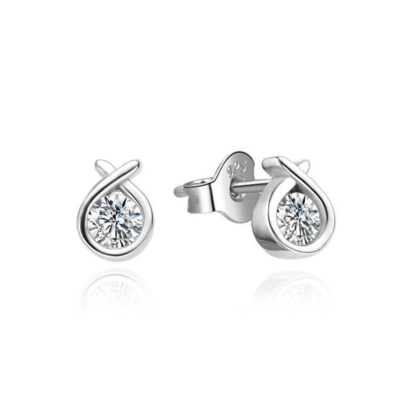 Eleganta silverörhängen med kubisk zirkon AGUP3536