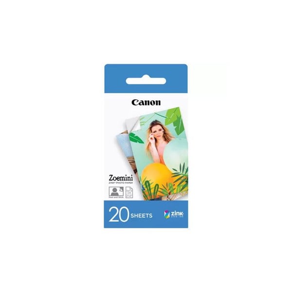 Fotopapper ZINK - CANON - ZP-2030 - 20 ark - För ZOE Mini - Utan bläck, klistermärke
