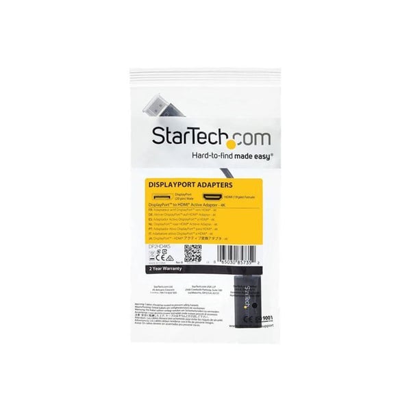 STARTECH.COM Aktiv DisplayPort 1,2 till HDMI 4K-adapter för stationär dator eller bärbar PC med DP-kompatibilitet