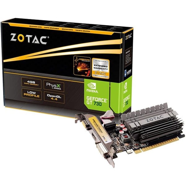 Grafikkort - ZOTAC - GeForce GT 730 - 4 GB - Fläktlöst - 4K Ready - VR Ready