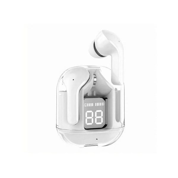 Trådlösa hörlurar Bluetooth 5.3 TWS Kristallmodell med vit LED-display