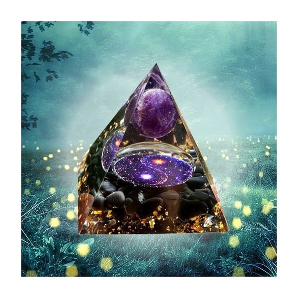 Pyramid Orgonite Yin och Yang Ametist