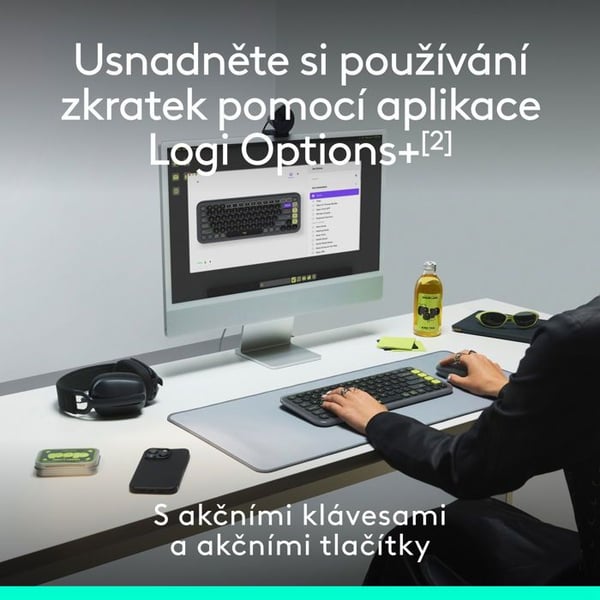 Klavioli- ja hiirikombo - Logitech - Pop Icon Combo - Vaaleanpunainen - Langaton - 4000DPI - 4 painiketta