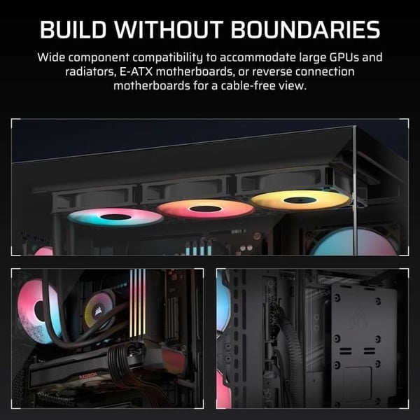 PC-hölje - CORSAIR - 3500X RSR ARGB härdat glas mid-tower - 3 ARGB-fläktar med omvänd rotorn - Svart