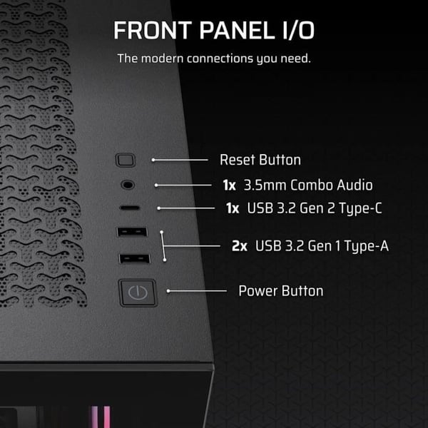 PC-hölje - CORSAIR - 3500X RSR ARGB härdat glas mid-tower - 3 ARGB-fläktar med omvänd rotorn - Svart