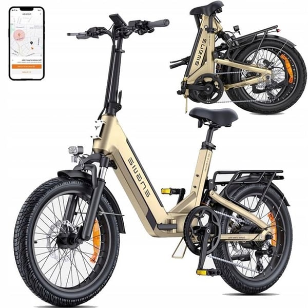 Fällbar elcykel Engwe L20 3.0 Boost 13.5AH 120HP 48 V 250W Oljebroms med APP
