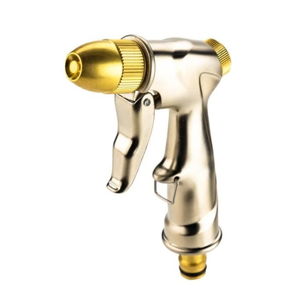 Justerbar sprøjte pistol i messing - Suan - 16,3 cm - Gul farve