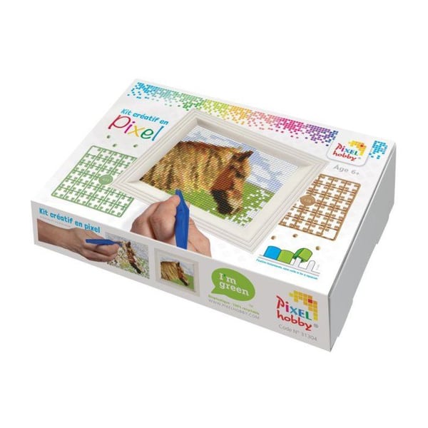 PIXEL kreativ kit tavla med ram 14x17cm - Häst