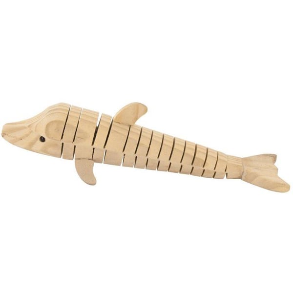 MégaCréa DIY - Rörlig träleksak Delfin 18,5 x 3 x 5 cm