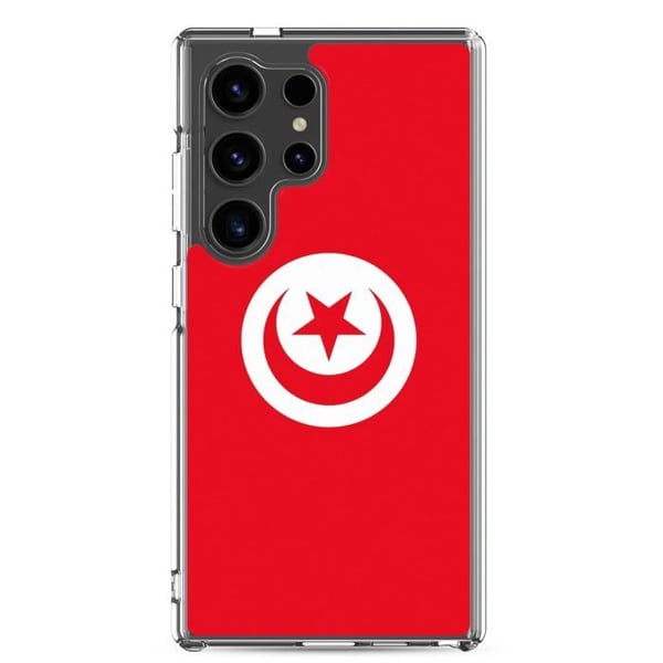 Mobilskal – Tunisien flagga – Kompatibel med Samsung Galaxy S24 – Mjuk fodral – Hållbar och stöttålig – Pixelforma