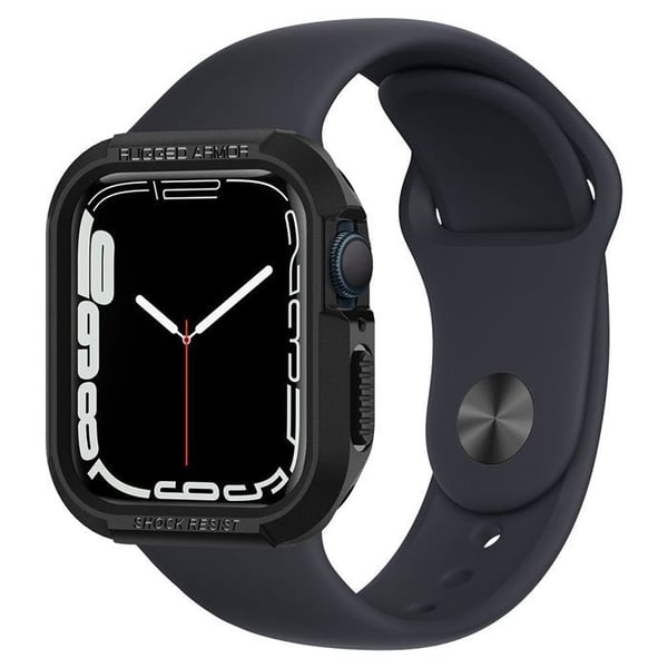 Cover - Spigen - Rugged Armor™ - Silikone - Sort - Apple Watch 44 mm