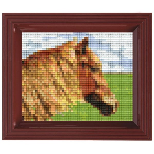 PIXEL kreativ kit tavla med ram 14x17cm - Häst