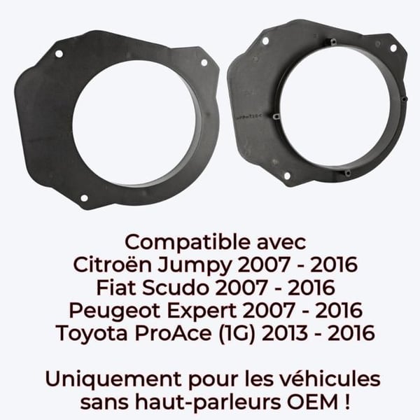 Högtalaradapter Ø 165 mm för Fiat / Citroën / Peugeot >fram