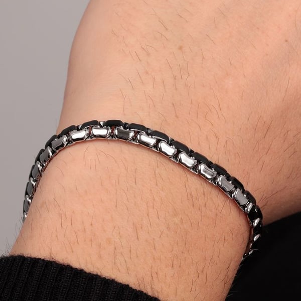 Armband - SALS55 - Stål - Svart - 22 cm - Man