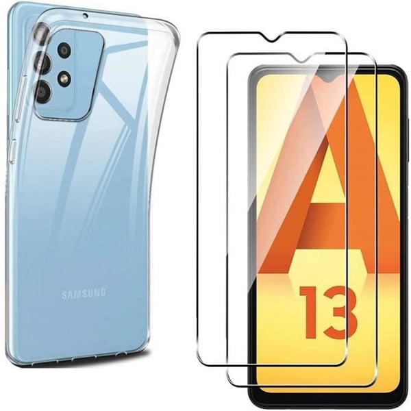 Fodral till Samsung Galaxy A13 4G och 2 Härdat Glas Skärmskydd Phonillico®