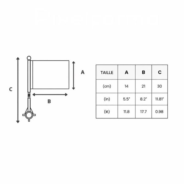 Cykelflagga Eswatini i polyester – 14 x 21 cm – Cykelflagga – 10 stycken
