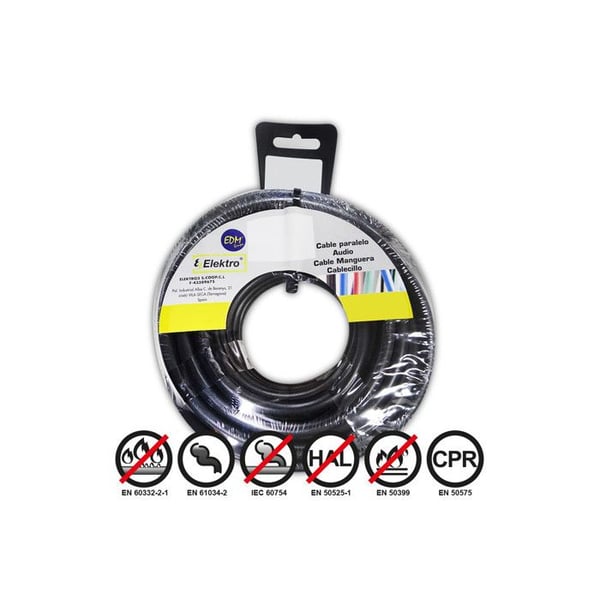 Elastisk eltråd 2,5mm Svart Halogenfri 50m