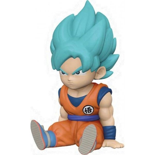 Plastoy - Dragon Ball - Son Goku Super Saiyan blå spargris- USED