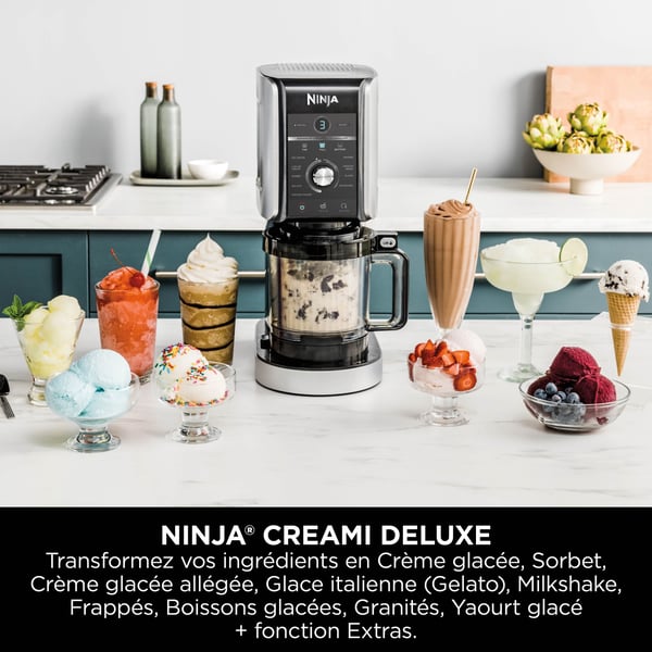 NINJA glassmaskin - CREAMi Deluxe NC502EU - 2 inkluderade behållare 709ml - 10 program