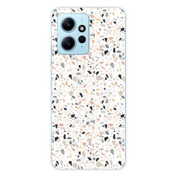 Tryckt silikonfodral som är kompatibelt med Xiaomi Redmi Note 12 4G Terrazzo färg